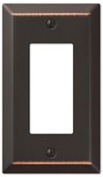 AmerTac Century 163RDB Switch Wallplate, 4-15/16 in L, 2-7/8 in W, 1 -Gang, Stamped Steel, Aged Bronze, Pack of 6