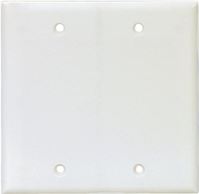 Eaton Cooper Wiring PJ23W Wallplate, 8 in L, 1/4 in W, 2 -Gang, Polycarbonate, White, High-Gloss, Box Mounting