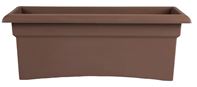 Bloem 57326-CH Deck Box Planter, 10 in H, 26-1/2 in W, Rectangular, Veranda Design, Plastic, Chocolate