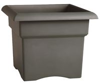Bloem VER18908 Deck Box Planter, 11-1/4 in H, 18 in W, Square, Plastic, Charcoal