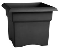 Bloem VER14908 Deck Box Planter, 11-1/4 in H, 14 in W, Square, Plastic, Charcoal