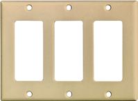 Eaton Cooper Wiring 2163 2163V-BOX Wallplate, 4-1/2 in L, 6.37 in W, 3 -Gang, Thermoset, Ivory, High-Gloss
