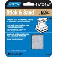 Norton 07660749129 Sanding Sheet, 4-1/2 in L, 4-1/2 in W, Coarse, 60 Grit