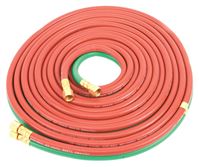 Forney 86164 Welder Torch Hose, 1/4 in ID, 25 ft L, 9/16-18 Thread, Rubber, Green/Red