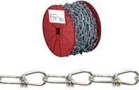 Campbell PA072-2027N Double Loop Chain, #2/0, 125 ft L, 255 lb Working Load, Carbon Steel, Poly-Coated