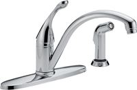 Delta COLLINS Series 440-DST Kitchen Faucet with Side Sprayer, 1.8 gpm, 1-Faucet Handle, Brass, Chrome Plated, Deck