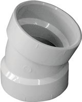 Canplas 192552 Pipe Elbow, 2 in, Hub, 22.5 deg Angle, PVC, White