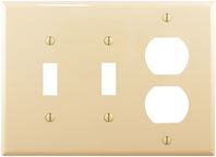 Eaton Wiring Devices PJ28V Combination Wallplate, 4-7/8 in L, 6-3/4 in W, 3 -Gang, Polycarbonate, Ivory