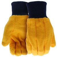 Boss 4037 Chore Gloves, L, Straight Thumb, Knit Wrist Cuff, Cotton/Polyester, Yellow