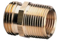 Gilmour 877054-1001 Hose Adapter, 3/4 x 3/4 x 1/2 in, MNH x MNPT x FNPT, Brass, For: Garden Hose