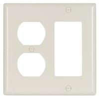 Eaton Wiring Devices 2157LA-BOX Combination Wallplate, 4-1/2 in L, 2-3/4 in W, Standard, 2 -Gang, Thermoset