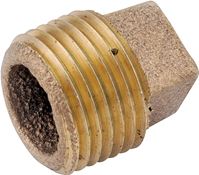 Anderson Metals 738109-24 Pipe Plug, 1-1/2 in, IPT, Cored Square Head, Brass