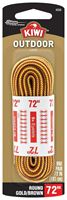 Kiwi 70448 Boot Lace, Round, Braided Nylon, Brown/Yellow, 72 in L, Pack of 3