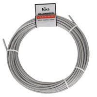 Koch A40124 Aircraft Cable, 1/8 in Dia, 50 ft L, 340 lb Working Load, Galvanized