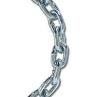 Koch A01210 Proof Coil Chain, 1/4 in, 10 ft L, 30 Grade, Carbon Steel, Electro-Galvanized