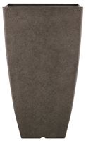 Southern Patio HDR-091691 Newland Planter, 21 in H, Square, Plastic/Resin, Gray, Stone Aesthetic