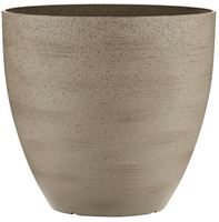 Southern Patio HDR-091622 Planter, 12 in H, 13 in W, 13 in D, Egg, Plastic/Resin, White, Stone Aesthetic