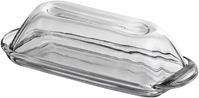 Oneida Presence Series 64190L10R Butter Dish/Cover, Glass, Clear, Rectangular, 5 in L, 3-1/4 in W, Pack of 4