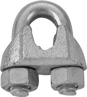 Campbell T7670439/260-1/4 Wire Rope Clip, Malleable Iron, Electro-Galvanized