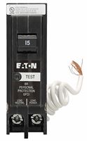 Eaton BRN115GF Circuit Breaker, BR, GFCI, 15 A, 1-Pole, 120/240 VAC, Plug