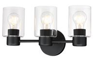 Westinghouse Sylvestre Series 61156 Wall Fixture, 120 V, 3-Lamp, Incandescent, LED Lamp, Steel Fixture
