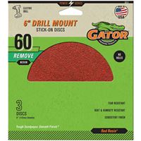 Gator 3012 Sanding Disc, 6 in Dia, 60 Grit, Coarse, Aluminum Oxide Abrasive, Pressure-Sensitive Adhesive Backing
