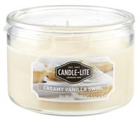 CANDLE-LITE 1879553 Scented Candle, Creamy Vanilla Swirl Fragrance, Ivory Candle, Pack of 4