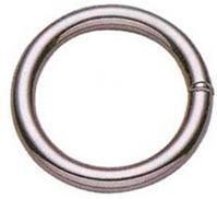 BARON Z-7-1-1/2 Welded Ring, 1-1/2 in ID Dia Ring, #7 Chain, Metal, Nickel Brass
