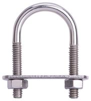 ProSource LR357 U-Bolt, 1/4 in Thread, 1-1/4 in L Thread, Stainless Steel, Stainless Steel, Pack of 10