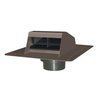 Duraflo 6011BR Exhaust Vent, 10.94 in OAL, 12.98 in OAW, 117 sq-in Net Free Ventilating Area, Polypropylene, Brown