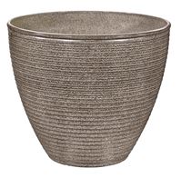 Landscapers Select PT-S005 Wave Planter, 13 in Dia, 11 in H, Round, Resin, Beige, Beige Wave, Pack of 6