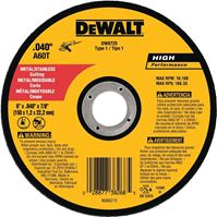 DeWALT DW8725 Cutting Wheel, 6 in Dia, 0.04 in Thick, 7/8 in Arbor, Very Fine, Aluminum Oxide Abrasive