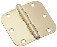 National Hardware N830-224 Door Hinge, Steel, Satin Brass, Non-Rising, Removable Pin, Full-Mortise Mounting, 50 lb