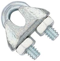 National Hardware N889-013 Wire Cable Clamp, 1/8 in Dia Cable, 7/8 in L, Malleable Iron/Steel, Electro Galvanized/Zinc