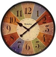 Westclox 32897 Clock, Round, Multi-Color Frame, Plastic Clock Face, Analog