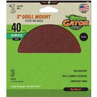 Gator 3003 Sanding Disc, 5 in Dia, 40 Grit, Extra Coarse, Aluminum Oxide Abrasive, Paper Backing