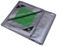 ProSource T0608GS140 Tarpaulin, 8 ft L, 6 ft W, 8 mil Thick, Polyethylene, Green/Silver