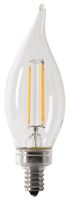 Feit Electric CFC60/927CA/FIL/6 LED Bulb, Decorative, 60 W Equivalent, E12 Lamp Base, Dimmable, Clear, Pack of 4