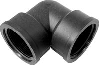 Green Leaf ELF34P Pipe Elbow, 3/4 in, FNPT, 90 deg Angle, Polypropylene, Black