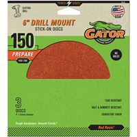 Gator 3010 Sanding Disc, 6 in Dia, 150 Grit, Fine, Aluminum Oxide Abrasive, Paper Backing