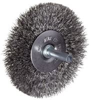 Weiler 36011 Wire Wheel Brush, 3 in Dia, 1/4 in Arbor/Shank, Crimped Bristle, 0.014 in Dia Bristle