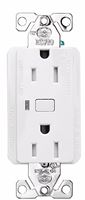 Eaton WFTRCR15-W-SP-L Smart Duplex Receptacle, 2-Pole, 15 A, 120 VAC, NEMA 5-15R Socket, White