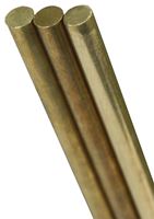 K & S 1167 Decorative Metal Rod, 3/8 in Dia, 36 in L, 260 Brass, 260 Grade, Pack of 3