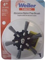 Vortec Pro 36445 Flap Brush, 4 in Dia, 1/4 in Arbor/Shank, Nylon Bristle