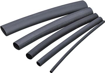 Gardner Bender HST-500 Heat Shrink Tubing, 1/2 to 1/4 in Dia, 4 in L, Polyolefin, Black