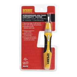 Sperry Instruments ST6401 Screwdriver Continuity Tester with Pocket Clip, 12 to 250 VAC/VDC, LED Display