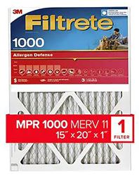 Filtrete 9806-4 Air Filter, 20 in L, 15 in W, 11 MERV, 1000 MPR, Polypropylene Frame, Pack of 4