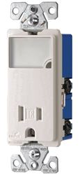 Eaton Cooper Wiring TR7735W-K-L LED Wall Box Nightlight Combination, 1 -Pole, 15 A, 125 V, White