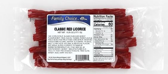 Family Choice 1117 Licorice, Classic Red Flavor, 7 oz, Pack of 12