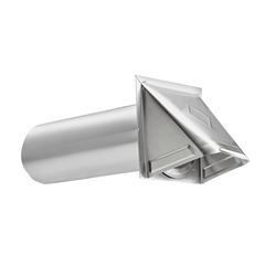 Lambro 344S Hood Vent, 6 in W Hood, 4-3/4 in H Hood, 4 in Duct, Aluminum Hood